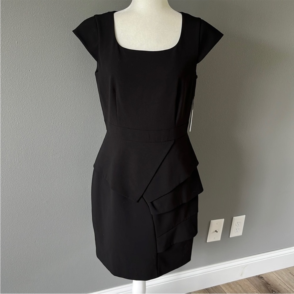 Calvin Klein Black Cap Sleeve Sheath Dress